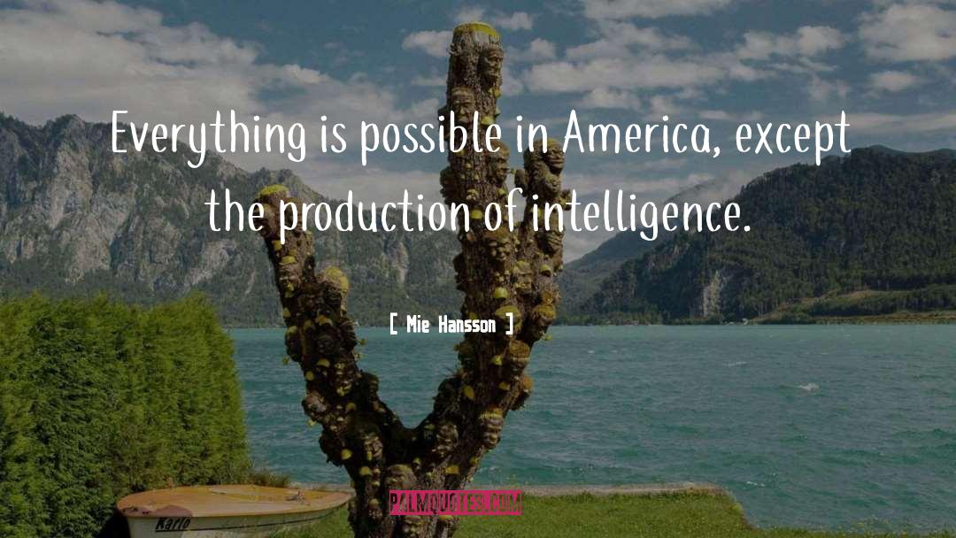 Mie Hansson Quotes: Everything is possible in America,