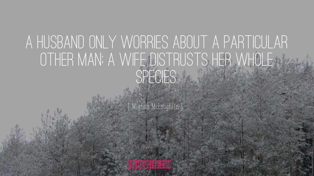 Mignon McLaughlin Quotes: A husband only worries about