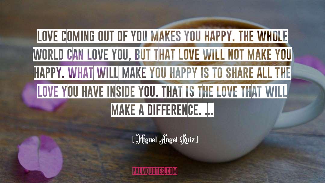 Miguel Angel Ruiz Quotes: Love coming out of you