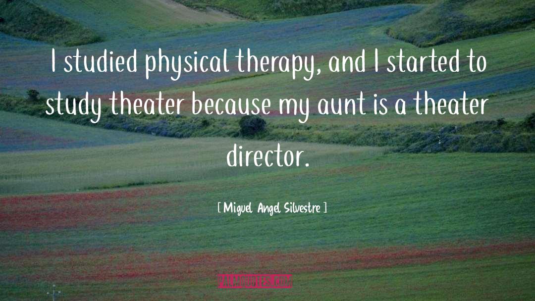 Miguel Angel Silvestre Quotes: I studied physical therapy, and