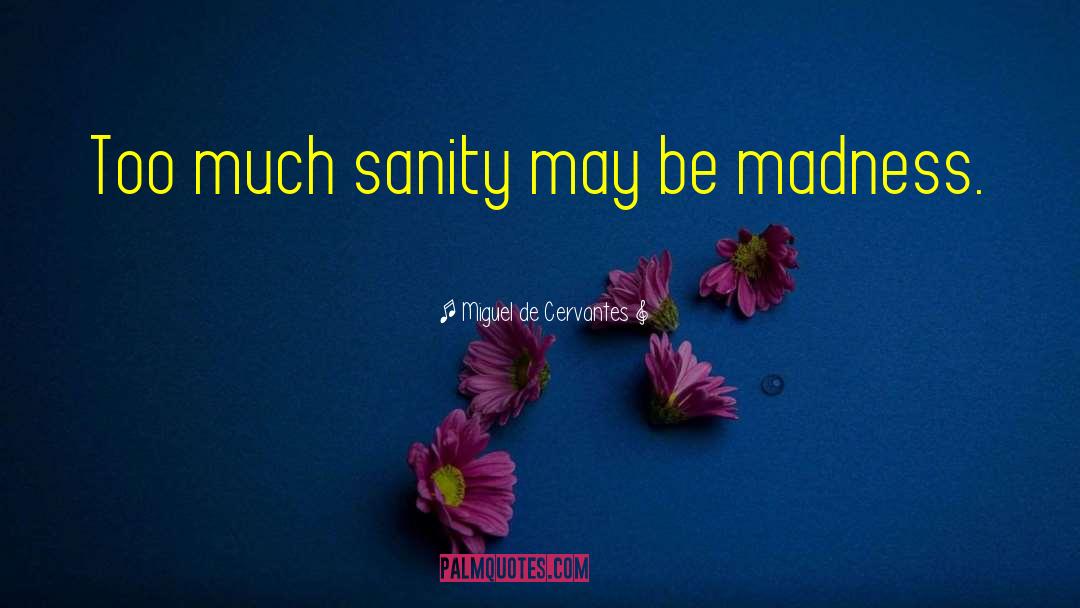 Miguel De Cervantes Quotes: Too much sanity may be