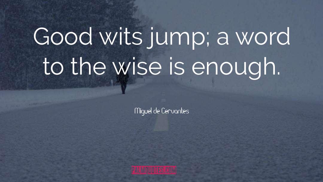 Miguel De Cervantes Quotes: Good wits jump; a word