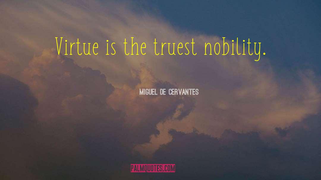 Miguel De Cervantes Quotes: Virtue is the truest nobility.