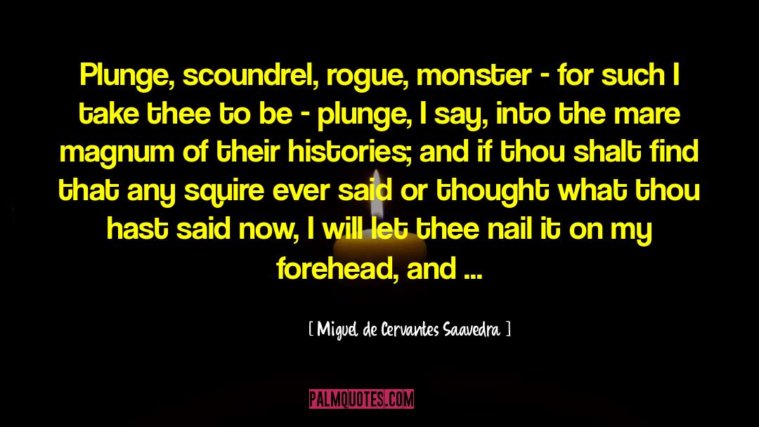 Miguel De Cervantes Saavedra Quotes: Plunge, scoundrel, rogue, monster -