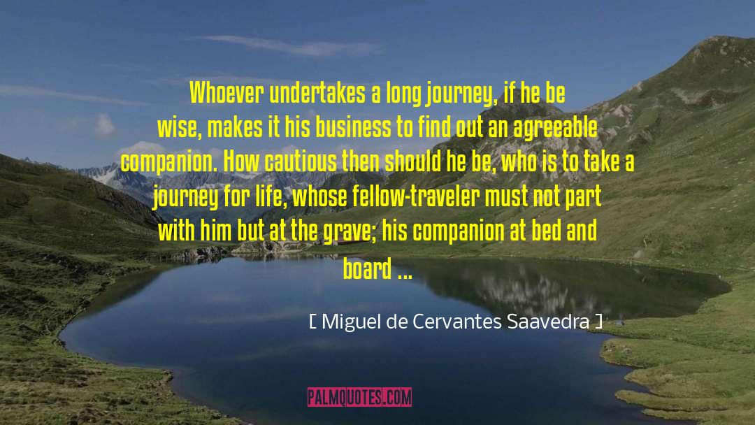 Miguel De Cervantes Saavedra Quotes: Whoever undertakes a long journey,