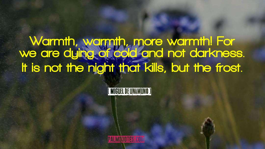 Miguel De Unamuno Quotes: Warmth, warmth, more warmth! For