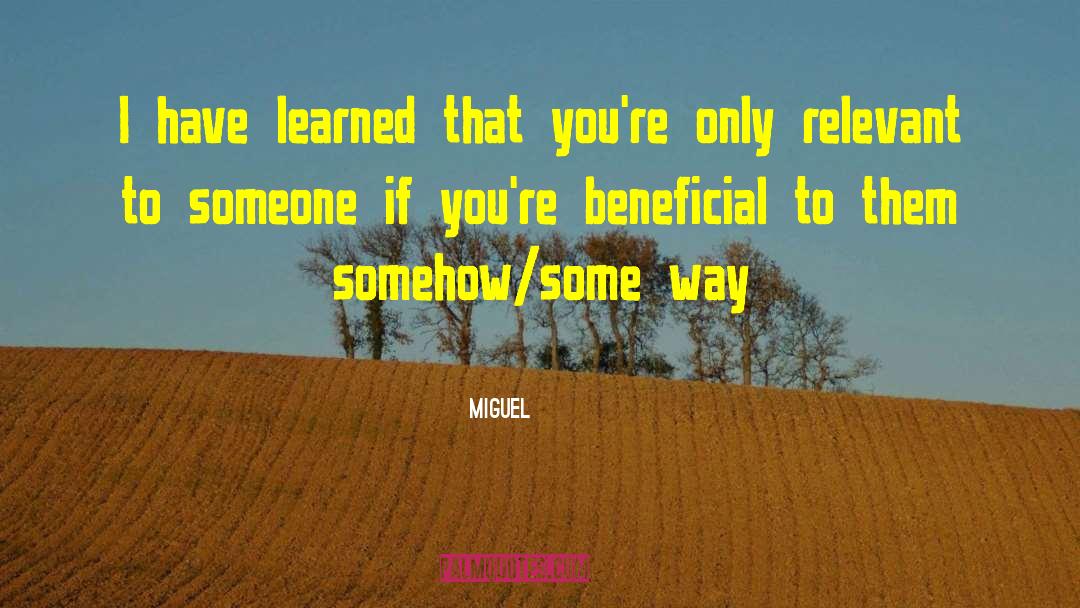 Miguel Quotes: I have learned that you're