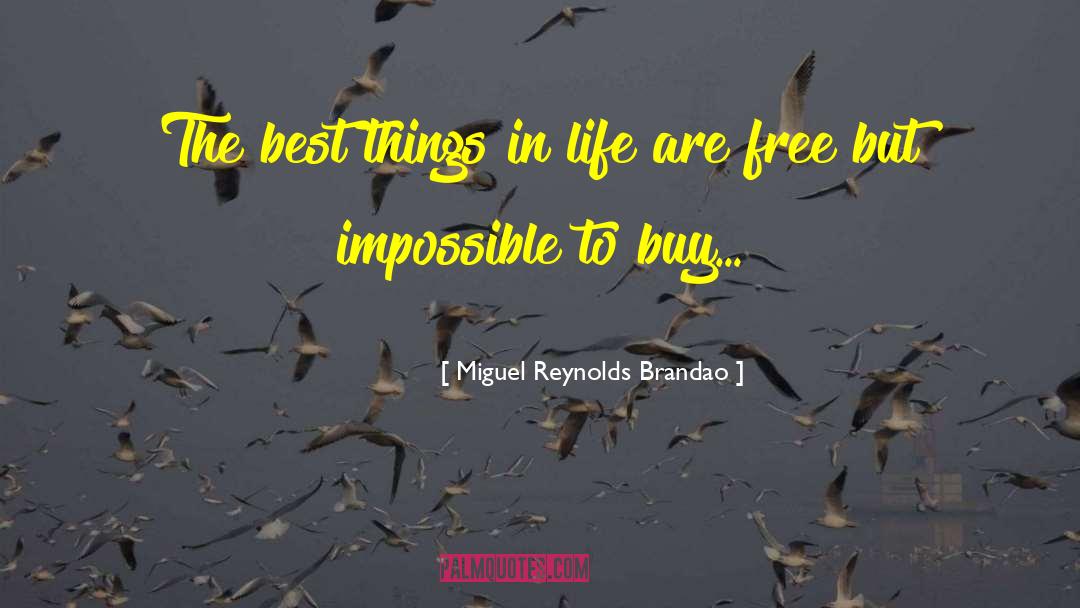 Miguel Reynolds Brandao Quotes: The best things in life