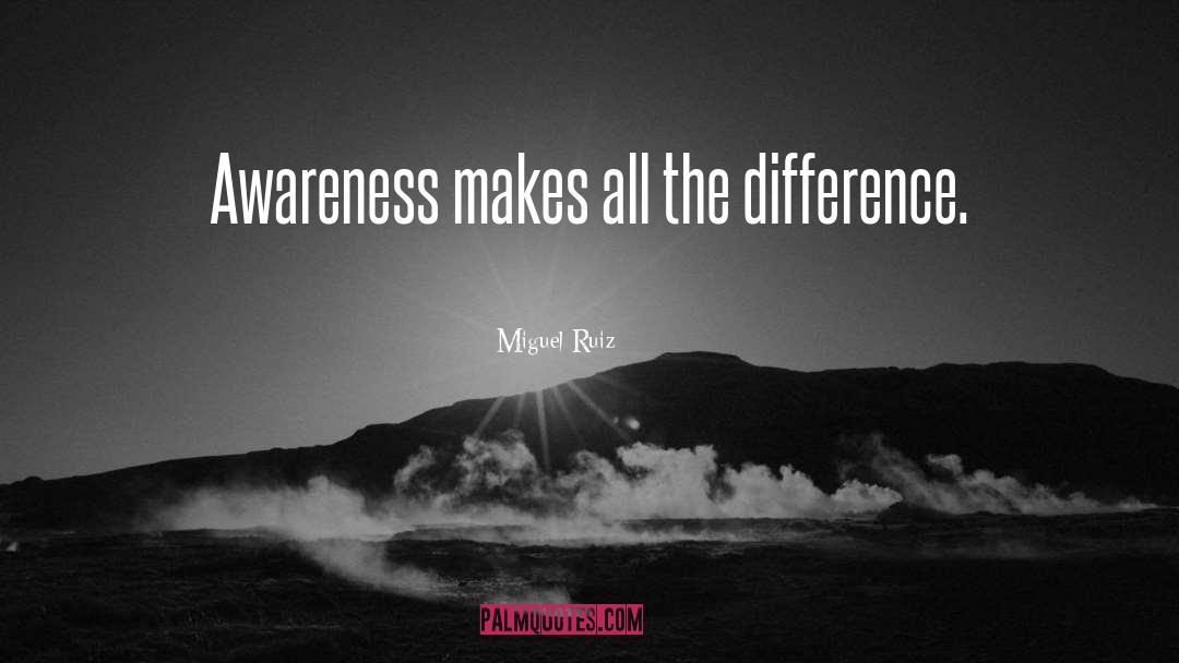 Miguel Ruiz Quotes: Awareness makes all the difference.