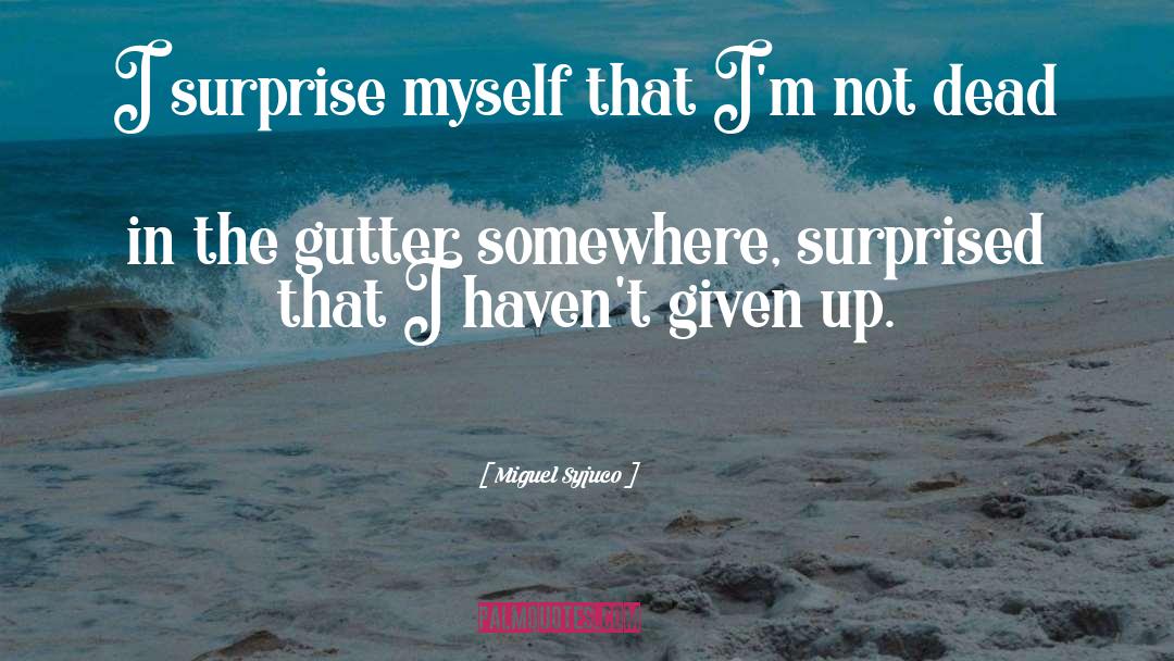 Miguel Syjuco Quotes: I surprise myself that I'm