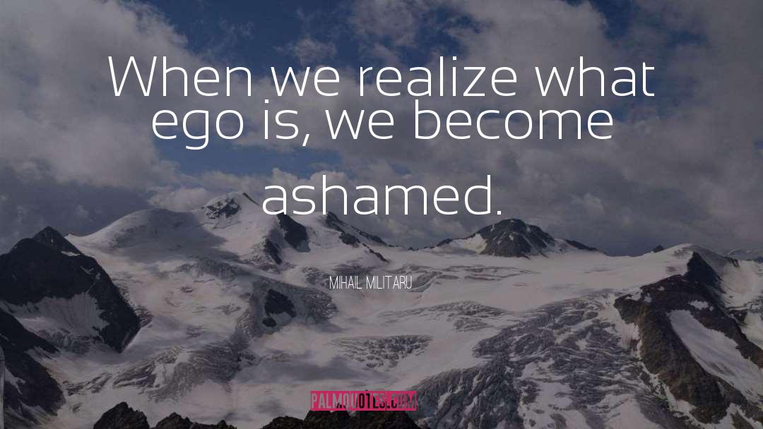 Mihail Militaru Quotes: When we realize what ego