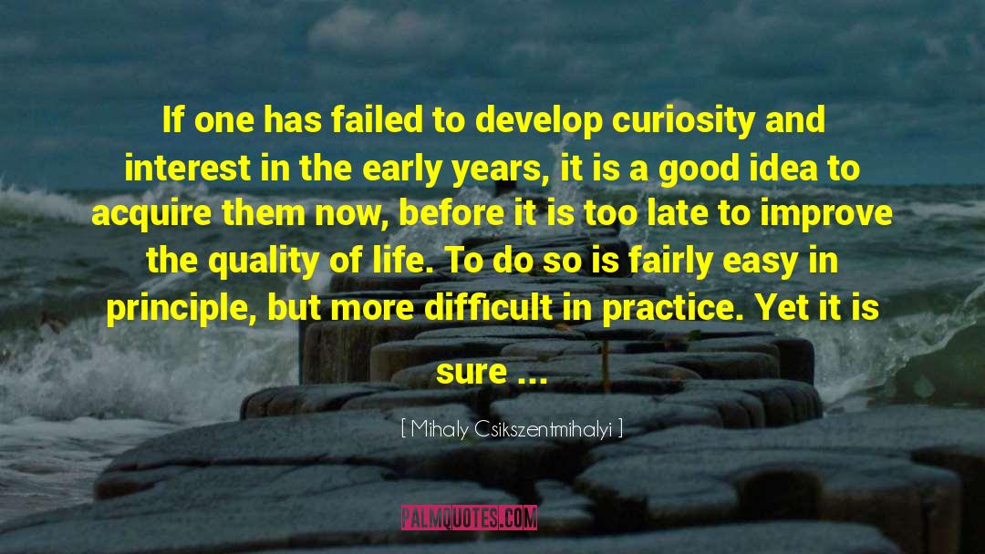 Mihaly Csikszentmihalyi Quotes: If one has failed to