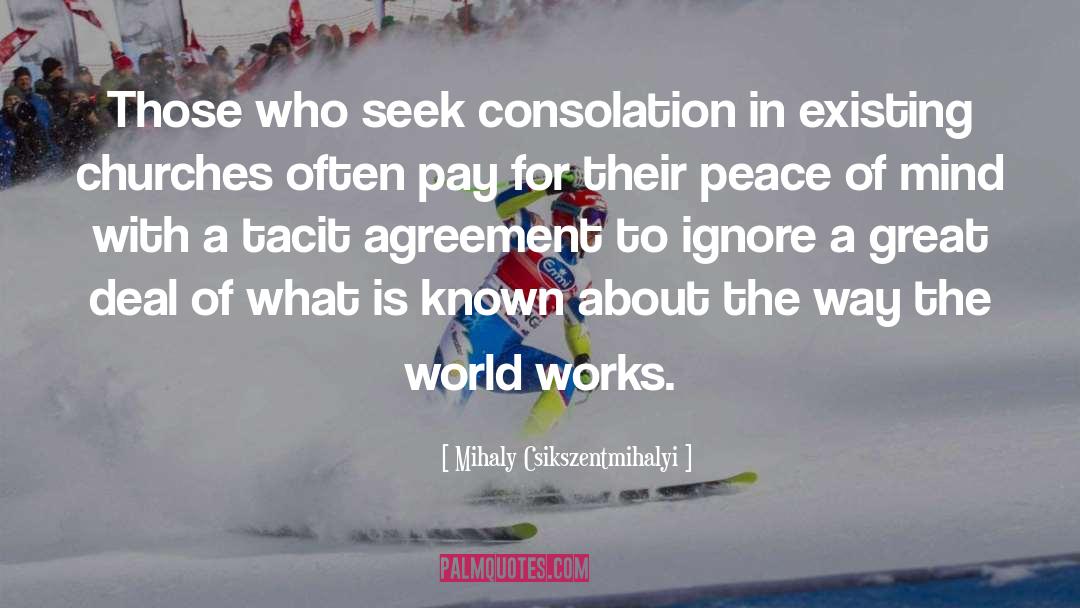 Mihaly Csikszentmihalyi Quotes: Those who seek consolation in