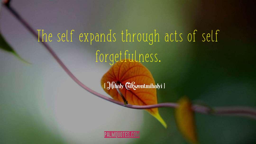 Mihaly Csikszentmihalyi Quotes: The self expands through acts