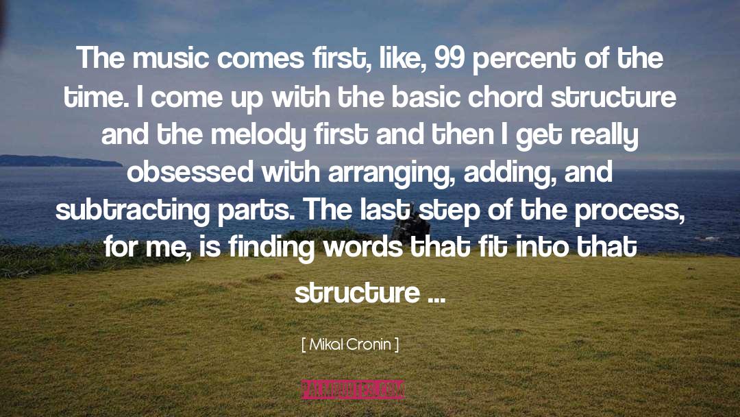 Mikal Cronin Quotes: The music comes first, like,