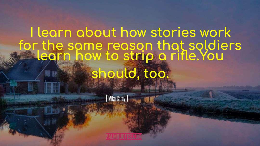 Mike Carey Quotes: I learn about how stories