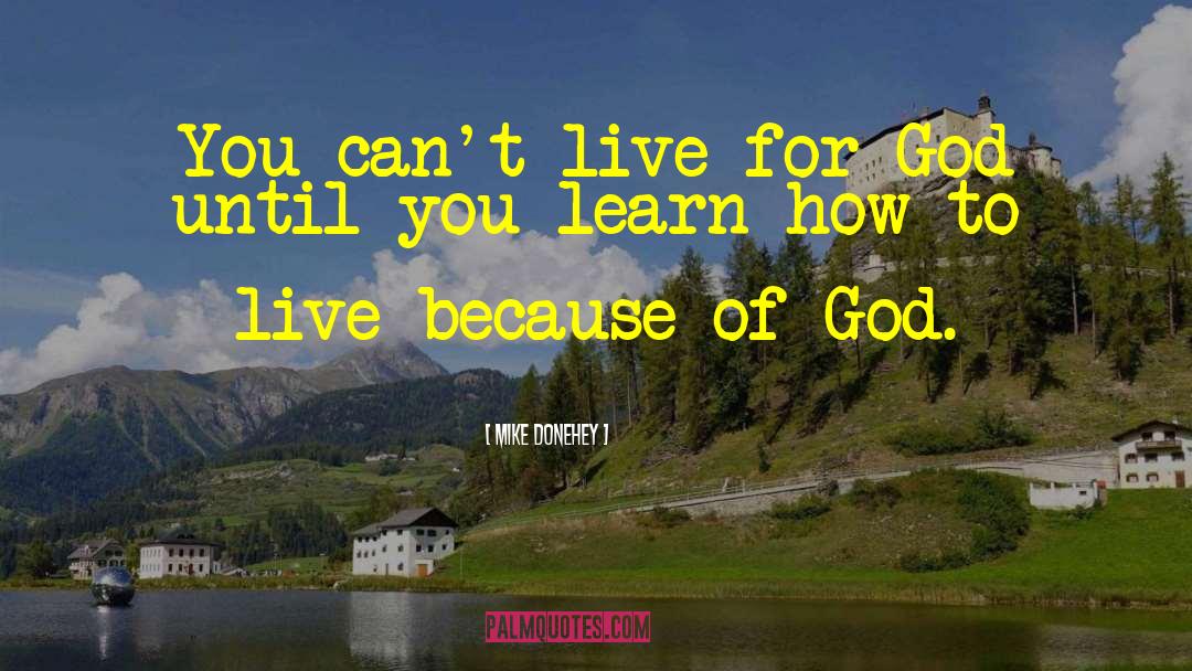 Mike Donehey Quotes: You can't live for God