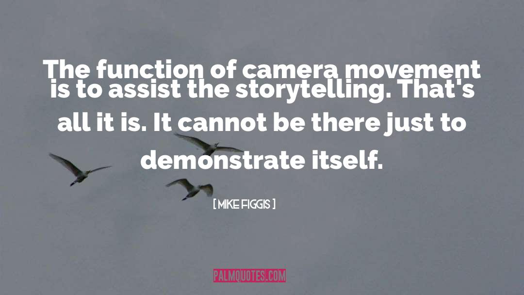 Mike Figgis Quotes: The function of camera movement