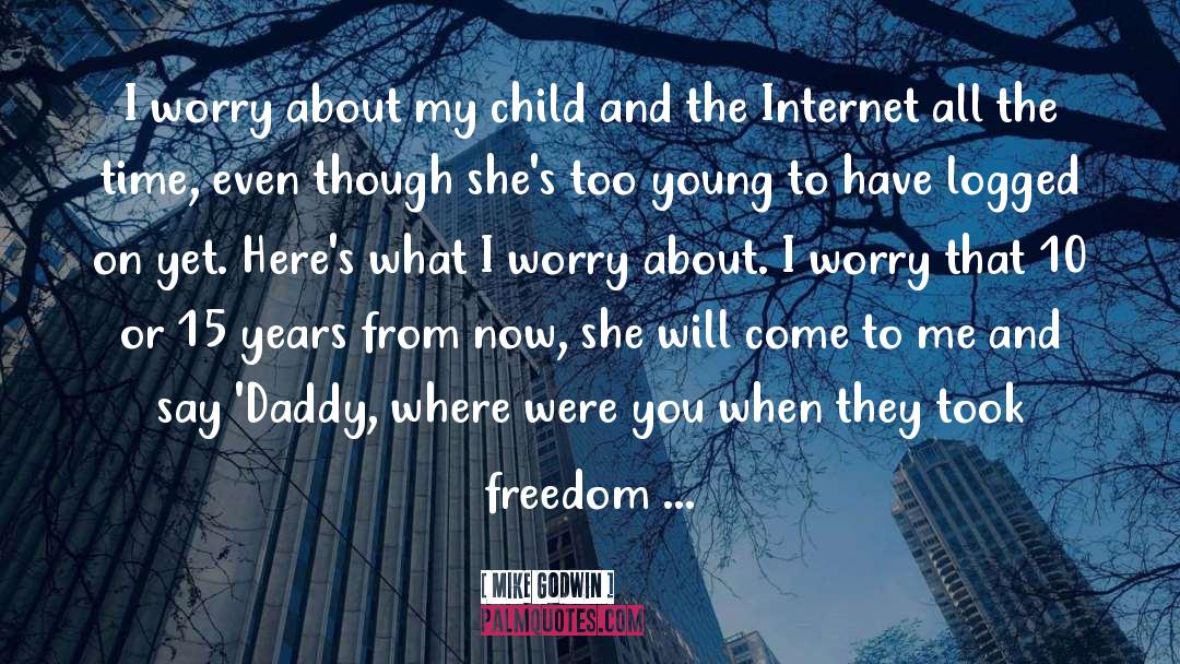 Mike Godwin Quotes: I worry about my child