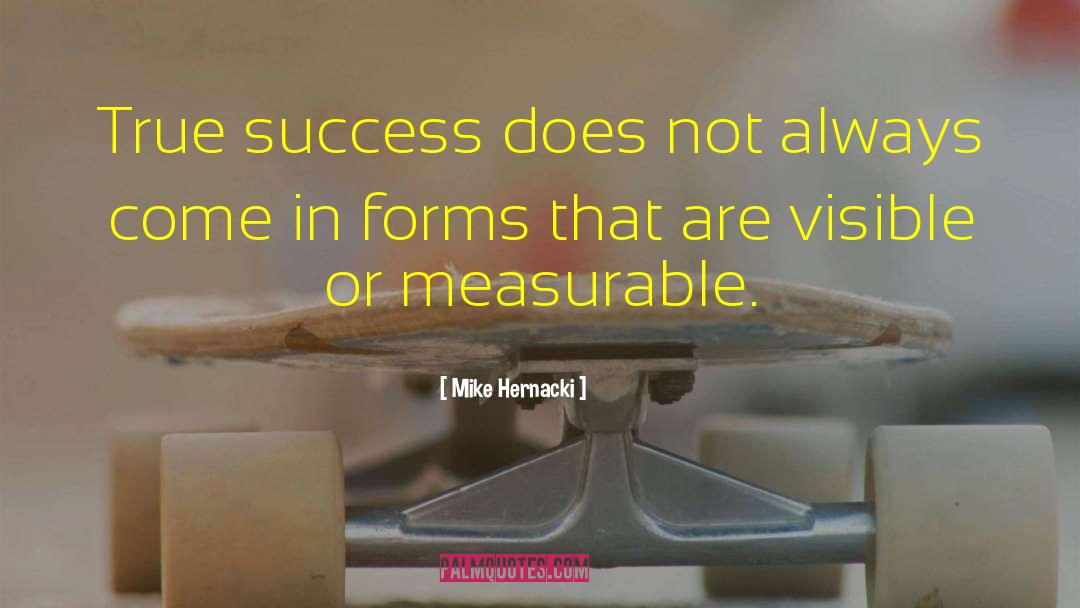 Mike Hernacki Quotes: True success does not always