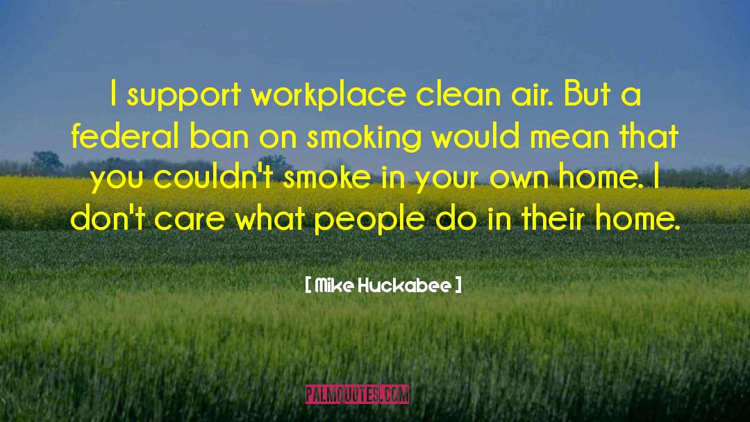 Mike Huckabee Quotes: I support workplace clean air.