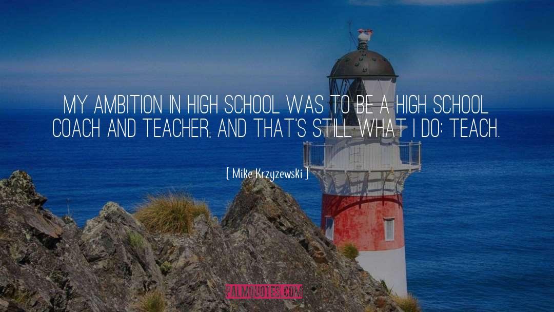 Mike Krzyzewski Quotes: My ambition in high school