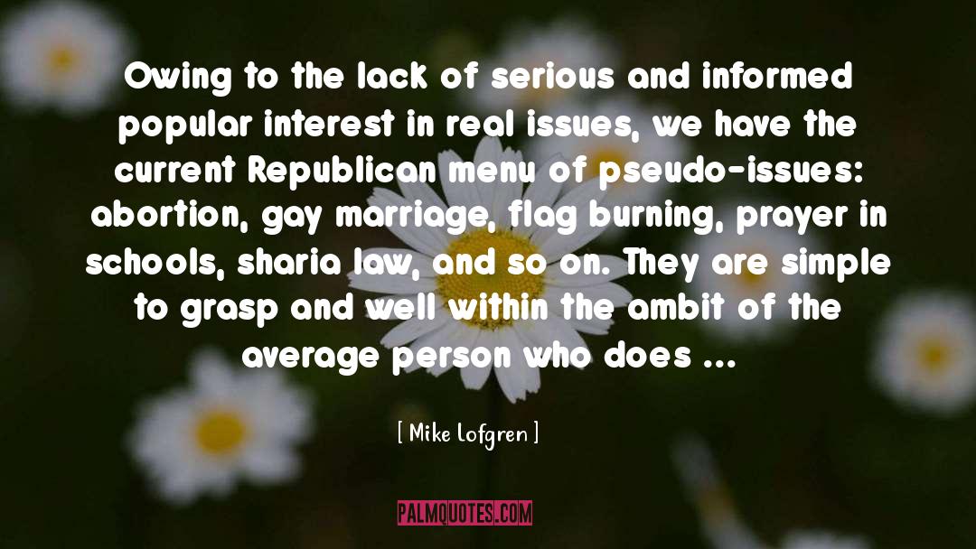 Mike Lofgren Quotes: Owing to the lack of