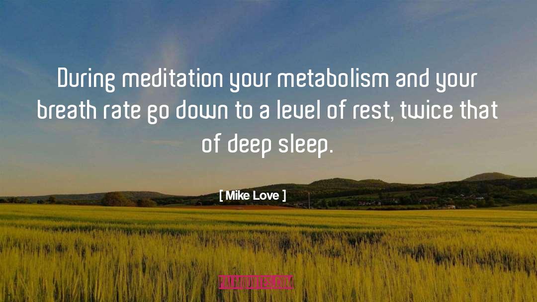 Mike Love Quotes: During meditation your metabolism and