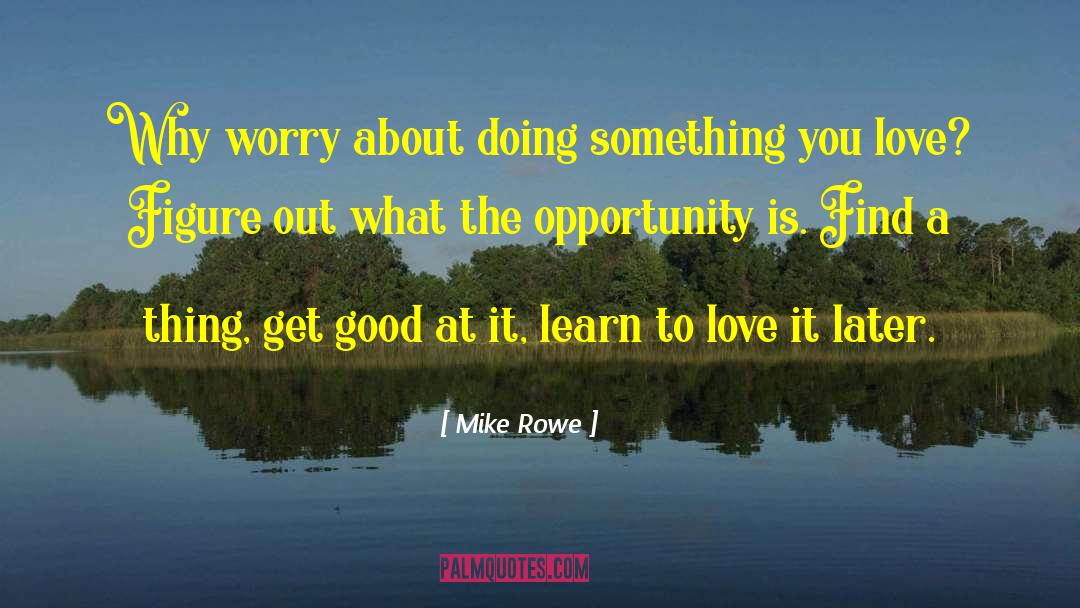 Mike Rowe Quotes: Why worry about doing something