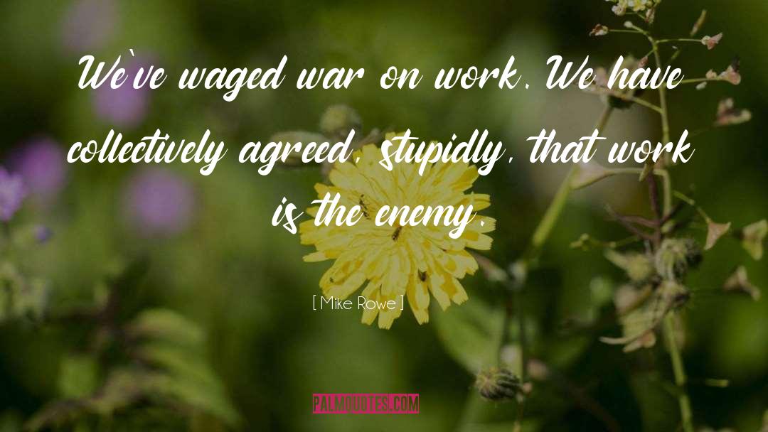 Mike Rowe Quotes: We've waged war on work.