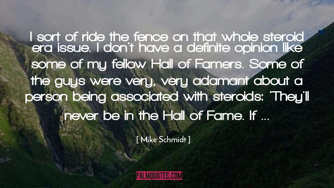 Mike Schmidt Quotes: I sort of ride the