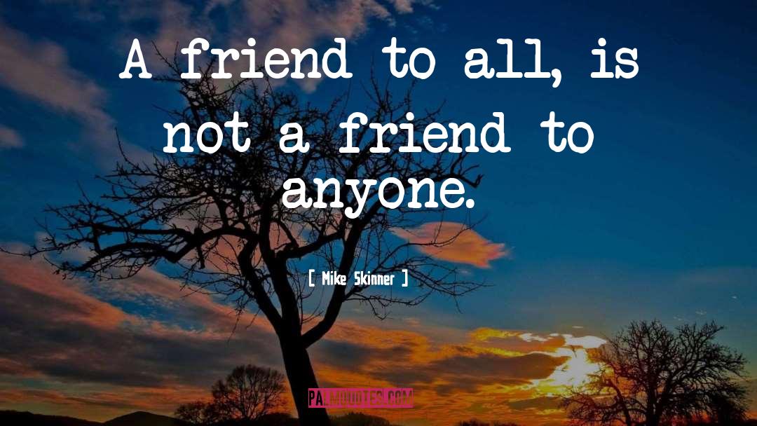 Mike Skinner Quotes: A friend to all, is