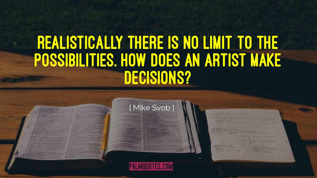 Mike Svob Quotes: Realistically there is no limit