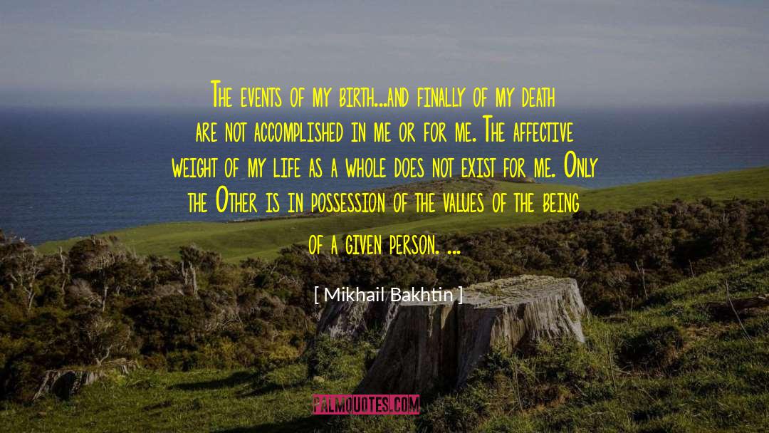 Mikhail Bakhtin Quotes: The events of my birth...and