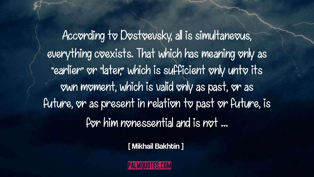 Mikhail Bakhtin Quotes: According to Dostoevsky, all is