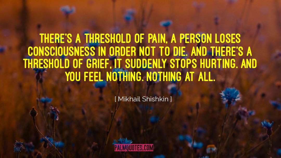 Mikhail Shishkin Quotes: There's a threshold of pain,