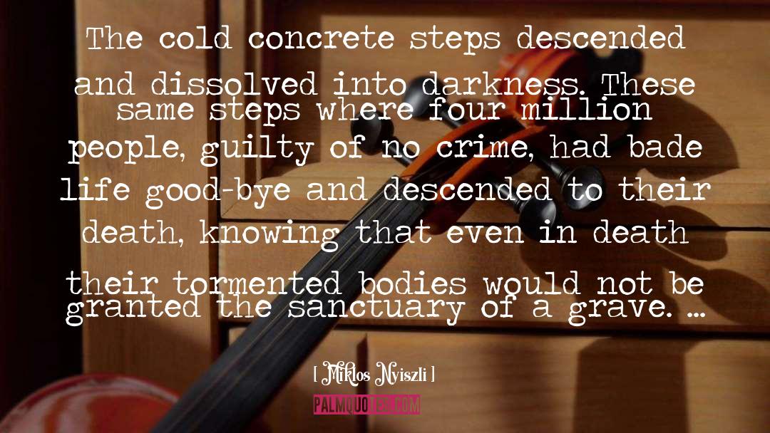 Miklos Nyiszli Quotes: The cold concrete steps descended