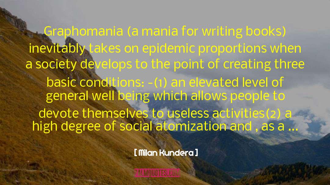 Milan Kundera Quotes: Graphomania (a mania for writing