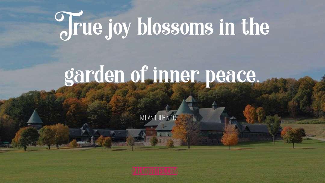 Milan Ljubincic Quotes: True joy blossoms in the