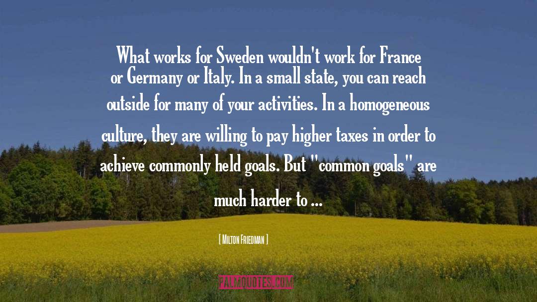 Milton Friedman Quotes: What works for Sweden wouldn't