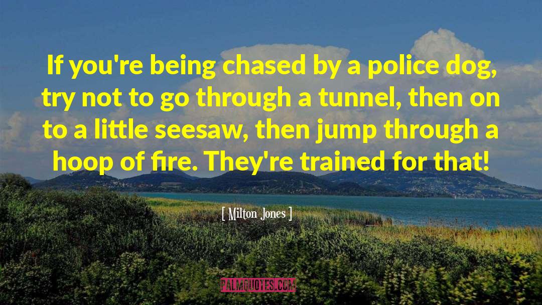 Milton Jones Quotes: If you're being chased by