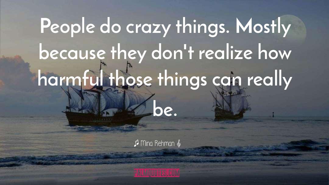 Mina Rehman Quotes: People do crazy things. Mostly
