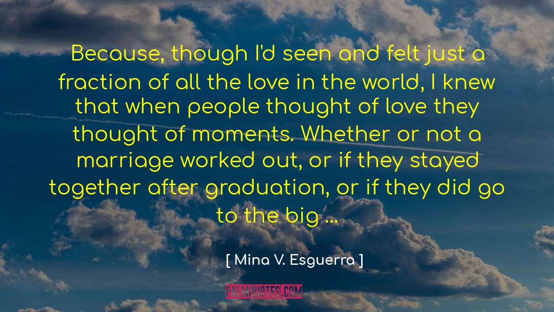 Mina V. Esguerra Quotes: Because, though I'd seen and