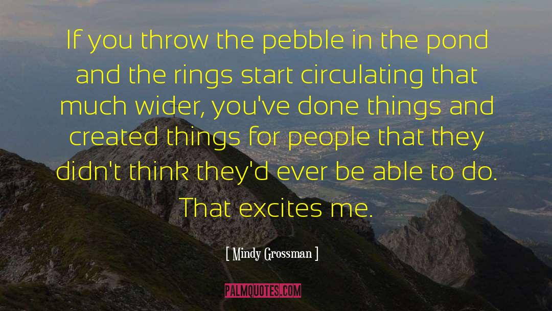 Mindy Grossman Quotes: If you throw the pebble
