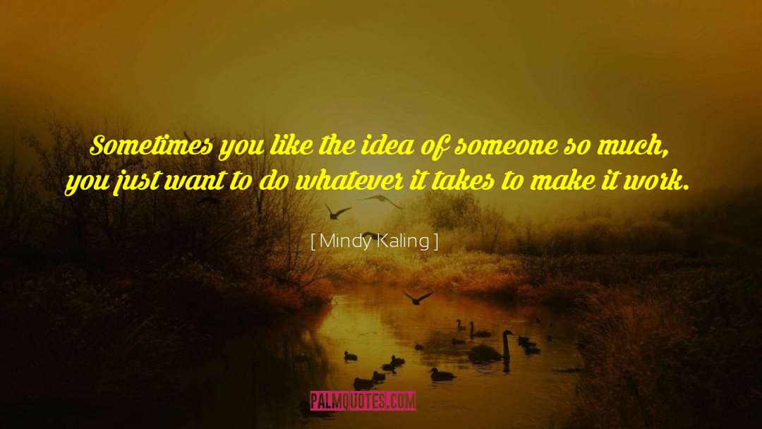 Mindy Kaling Quotes: Sometimes you like the idea