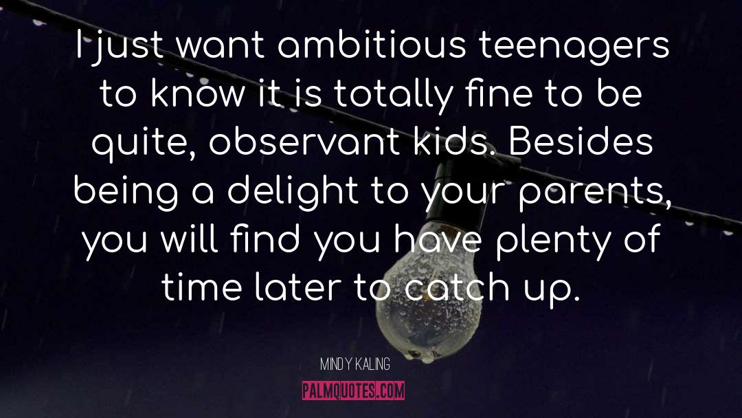 Mindy Kaling Quotes: I just want ambitious teenagers