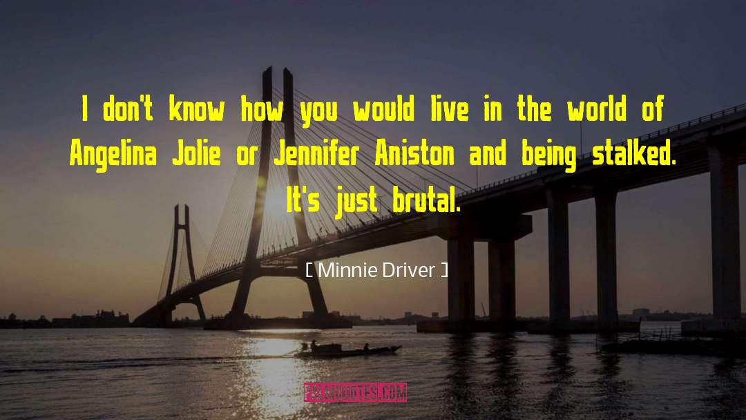 Minnie Driver Quotes: I don't know how you