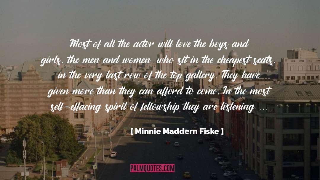 Minnie Maddern Fiske Quotes: Most of all the actor