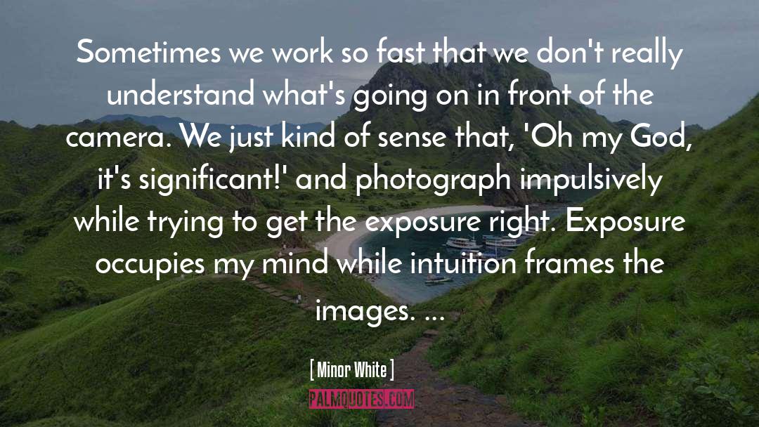 Minor White Quotes: Sometimes we work so fast