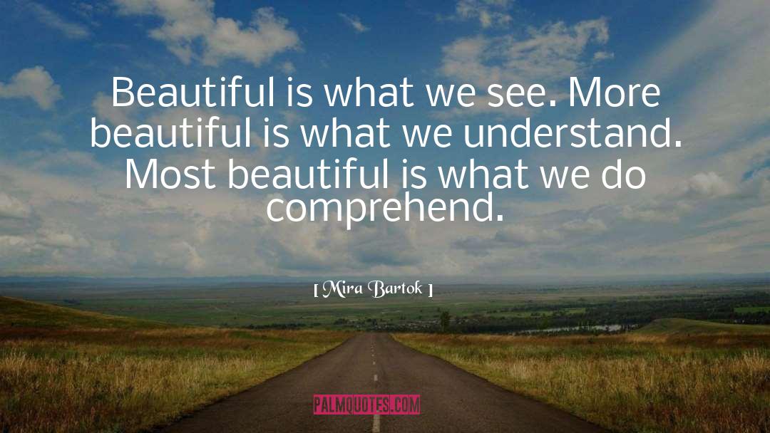 Mira Bartok Quotes: Beautiful is what we see.